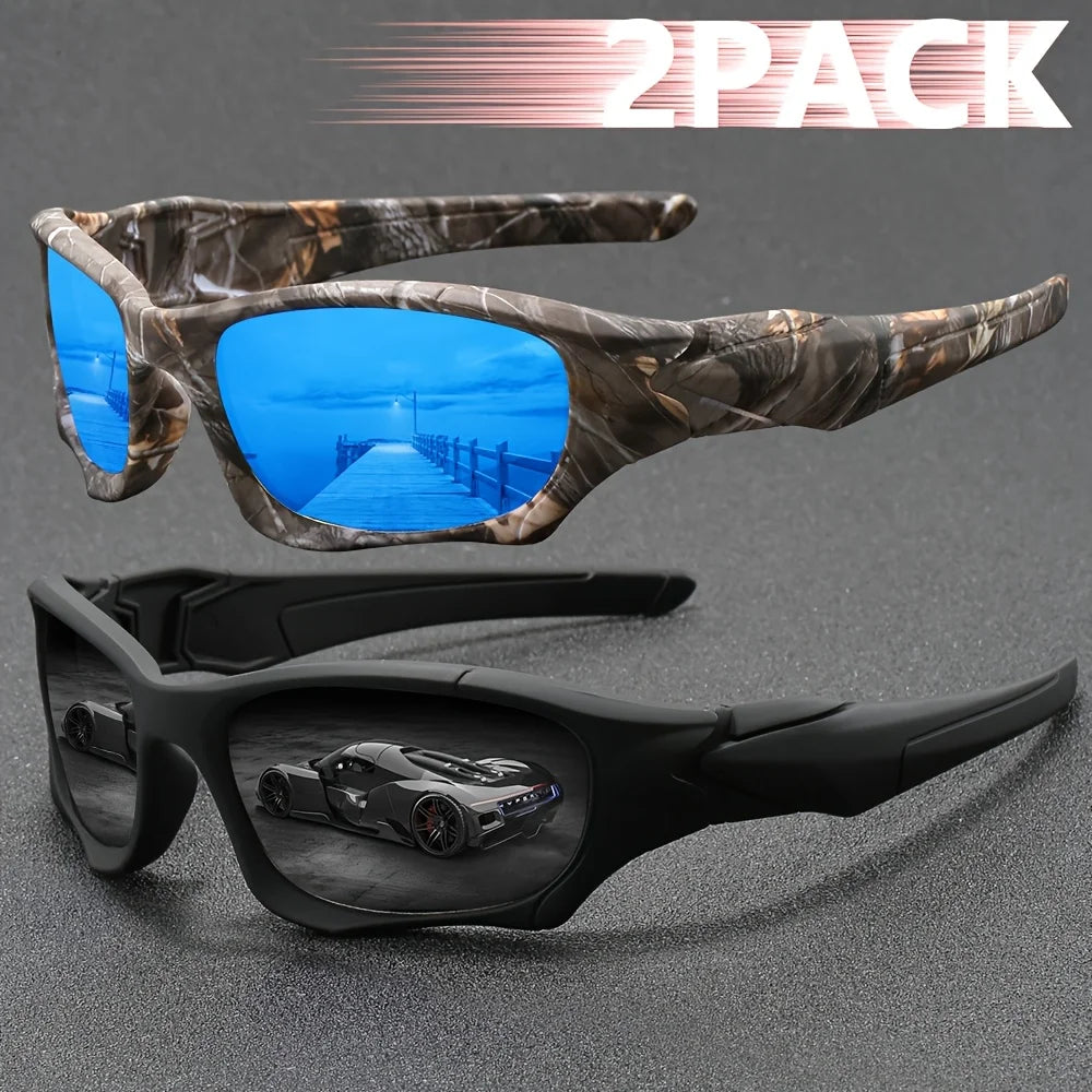 Tactical Windproof Fishing Sunglasses Men Women Classic Camouflage Shades with UV Protection for Outdoor Driving Cycling Hiking