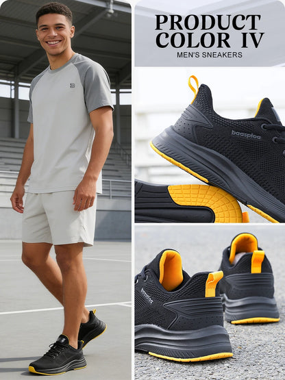 Chaussures de course Baasploa pour homme : nouvelles baskets décontractées légères en mesh, de créateur, respirantes, à lacets, pour le sport et la marche en extérieur