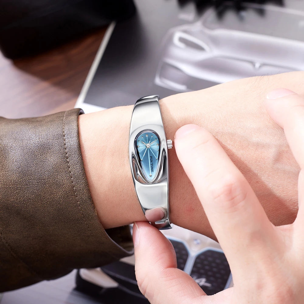 y2k watch shaped teardrop bracelet watch female couple light luxury senior sense of antique wind Gift Ladies' Quartz Wristwatch