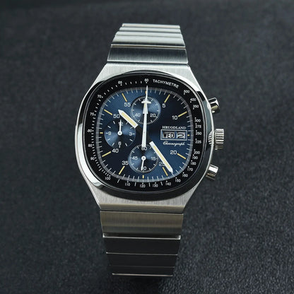 Hruodland New 2025 New 0S00 Retro Men's Quartz Chronograph Sapphire Stainless Steel Waterproof 5Bar Luminous C3 Men's Watch