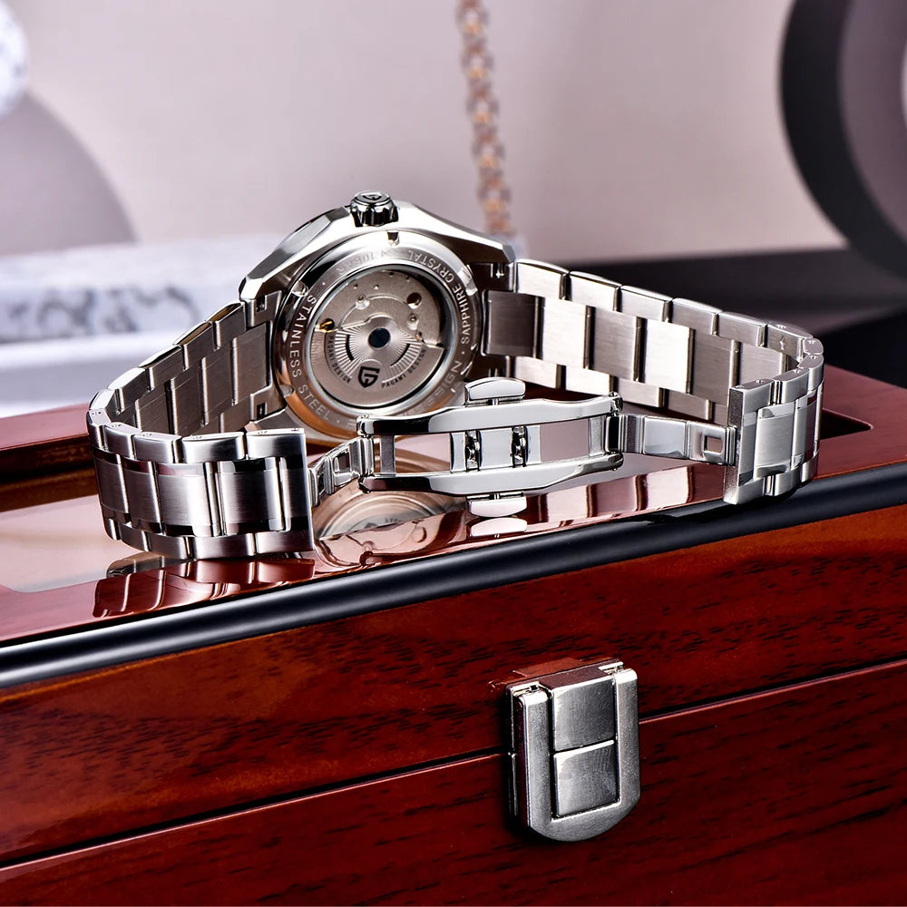 Pagani Design Men's Luxury GMT Automatic Watch Stainless Steel Case Sapphire Glass 100m Waterproof Mechanical Business Watch