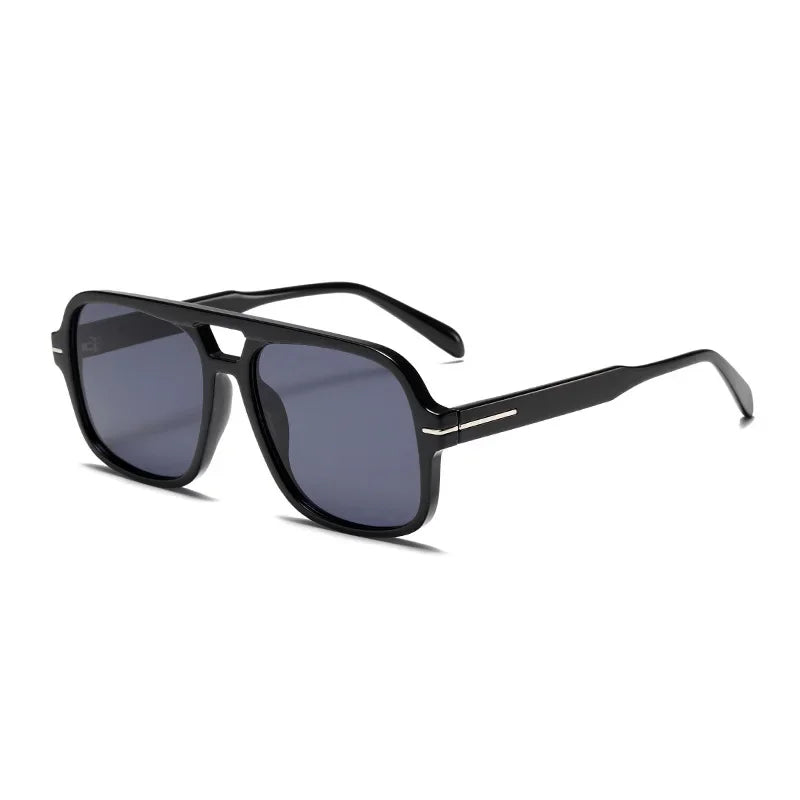 3507 Double Bridge Square Fashion Sunglasses - UV400 Vintage Pilot Style Shades, Retro Classic Sun Glasses for Men Women 411240
