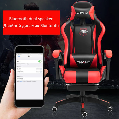 Ergonomic PU Leather Gaming Chair with Adjustable Height, Reclining Computer Chair, Swivel Office Chair for Home Office, Gaming & Study