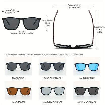 2pcs Luxury Square Vintage Polarized Cycling Sunglasses UV400 Men Women Fashion Eyewear Travel Driving Fishing Sun Glasses