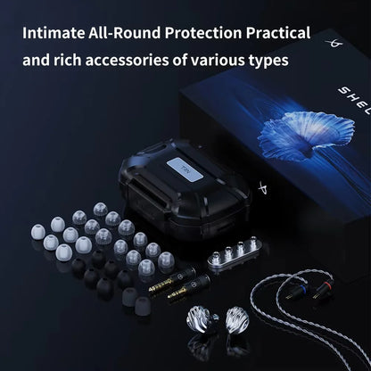TRN SHELL 4DD+1 Planar Hybrid Drivers In-Ear Earphone IEM 0.78mm Detachable Cable Wired HIFI Music Earbuds Nozzle Design Headset