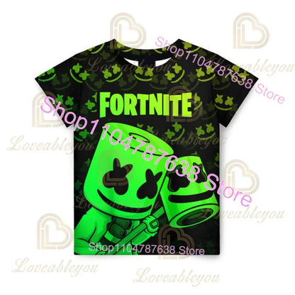 2PCS Suits F-Fortnited Victory 3D T-shirt Shorts Kids Tops Girls Boys Battle Royale Clothes Harajuku Tees Hero Children T Shirt