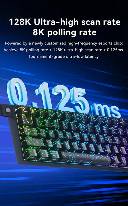 AJAZZ AK680 V2 E-sports Magnetic Switch Keyboard 8K Polling Rate 128K Ultra-high Scan Rate Aluminum Alloy Positioning Plate