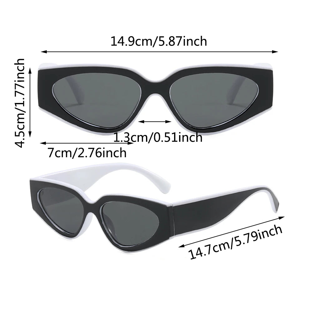 Steampunk Cat Eye Sunglasses Women Men Black-white Frames Trendy Sun Glasses Fashion Retro Vintage Accessories Shades Eyewear