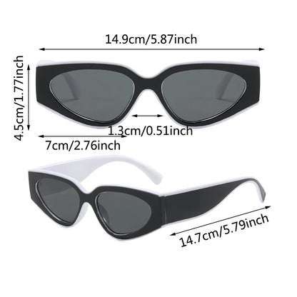 Steampunk Cat Eye Sunglasses Women Men Black-white Frames Trendy Sun Glasses Fashion Retro Vintage Accessories Shades Eyewear
