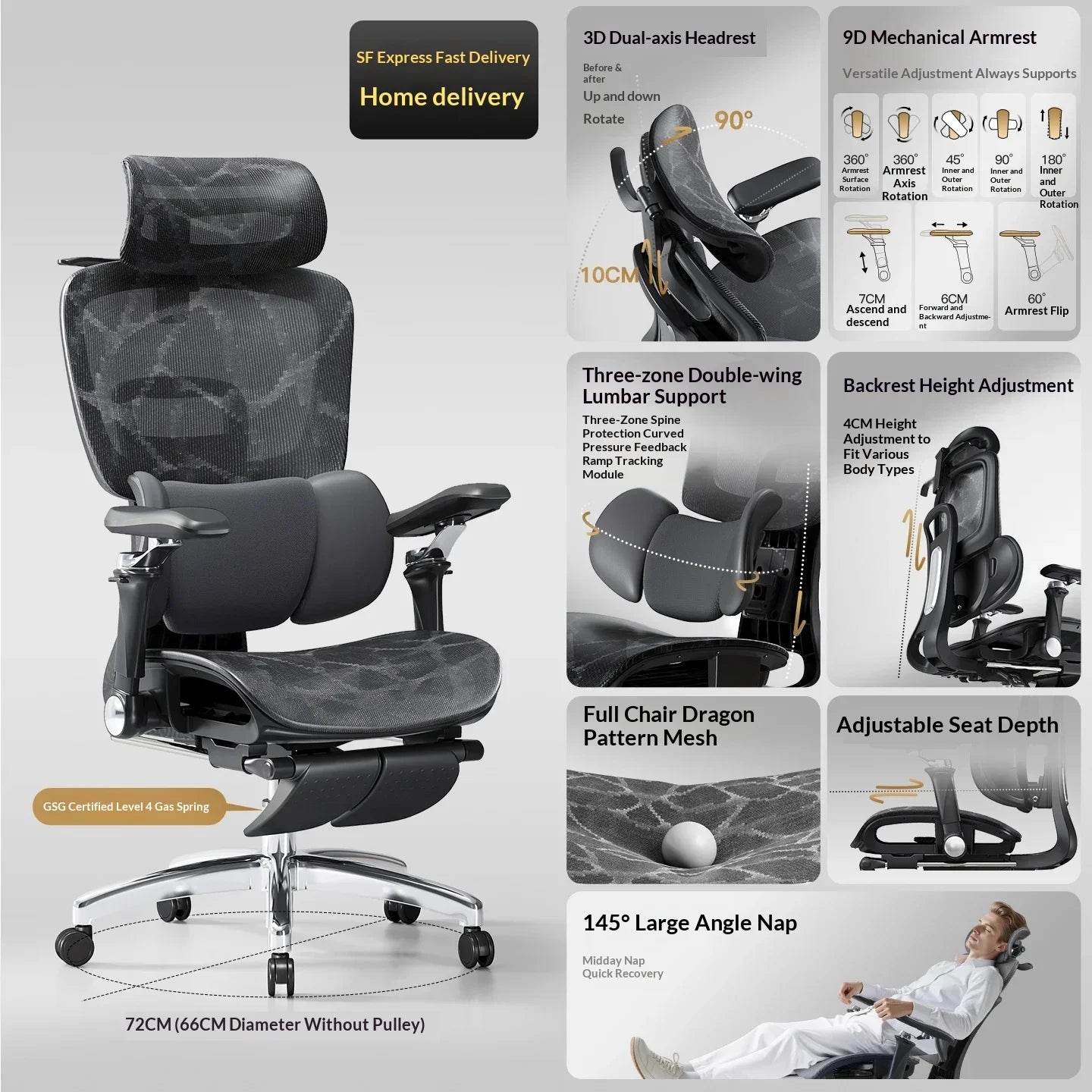 Modern Gaming Chair Racing Style Ergonomic Computer Chair Headrest Footrest Office Chair Silla Ergonomíca Gamer Furniture
