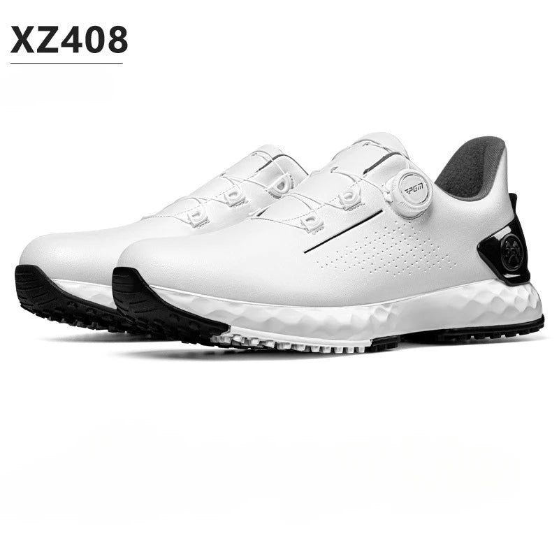 PGM Men's Golf Shoes, Comfortable Cushioned Sneakers with Knobs, Lace-Up, Waterproof and Anti-Slip, Height Increase XZ408