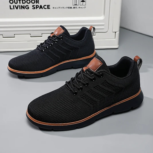 Casual sneakers, andningsbara herrskor för promenader, mesh, mjuk sula, halkskydd för utomhusbruk, bekväma reseskor, löparskor, Tenis Masculino