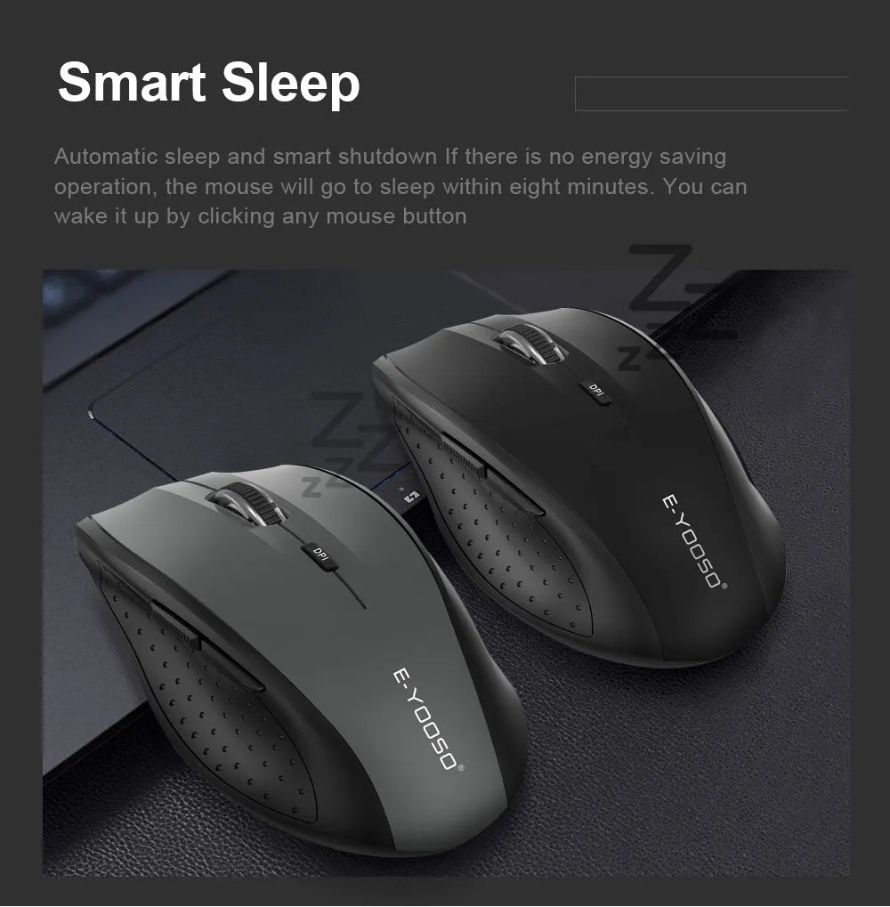 E-YOOSO E-1010 USB 2.4G Wireless Gaming Office Mouse 2400 DPI Optical Game Mice Ergonomic for Laptop PC Computer