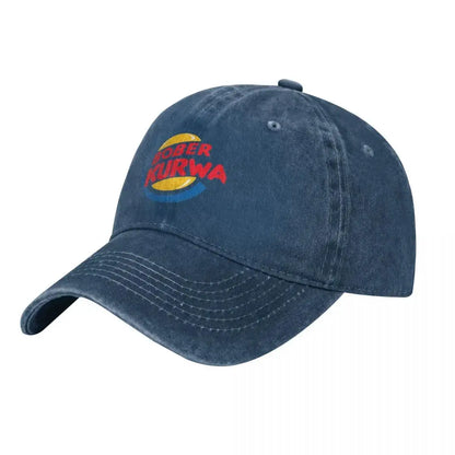 Bober Kurwa Meme Inspired Burger King Baseball Cap Distressed Denim Hats Vintage Outdoor Activities Unstructured Soft Sun Cap