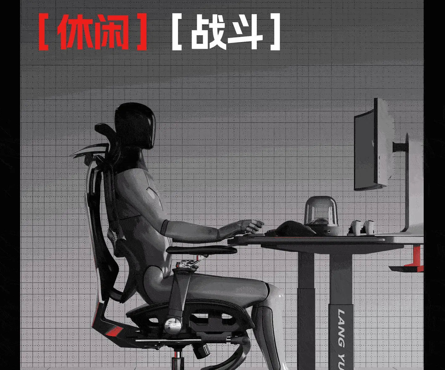 Ergonomic Office Chair with Wheels, Adjustable Desk Chair with Armrests, Comfortable Swivel Gaming Chair, Lumbar Support Executive Chair for Home Office
