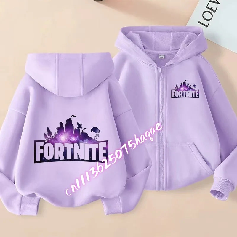 New Fortnites Children Hoodies Coat Cartoon Game Character Printed Zip Up Hoodie Child Autumn Jacket Winter Kids Boys Clothes