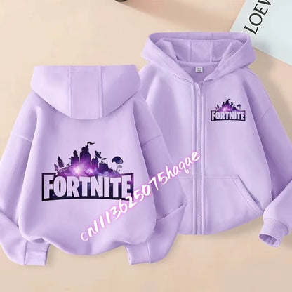 New Fortnites Children Hoodies Coat Cartoon Game Character Printed Zip Up Hoodie Child Autumn Jacket Winter Kids Boys Clothes