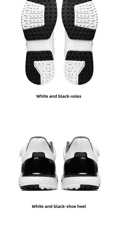 PGM Men's Golf Shoes, Comfortable Cushioned Sneakers with Knobs, Lace-Up, Waterproof and Anti-Slip, Height Increase XZ408