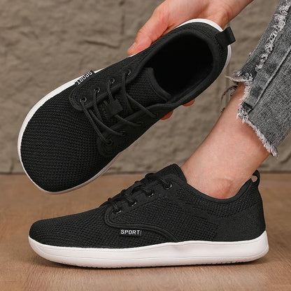 Atmungsaktive Sommer-Flachschuhe für Damen, leichte Mesh-Schuhe, bequeme Wanderschuhe, Herren-Schuhe für breite Füße, weiche Sohle, Freizeitkleidung, Barfuß