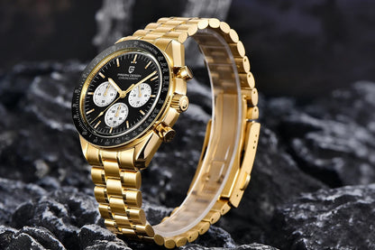 PAGANI DESIGN Moon-ur – Luksus-kvarts-kronograf til mænd, sporty stil, safirglas med antirefleksbehandling, selvlysende display