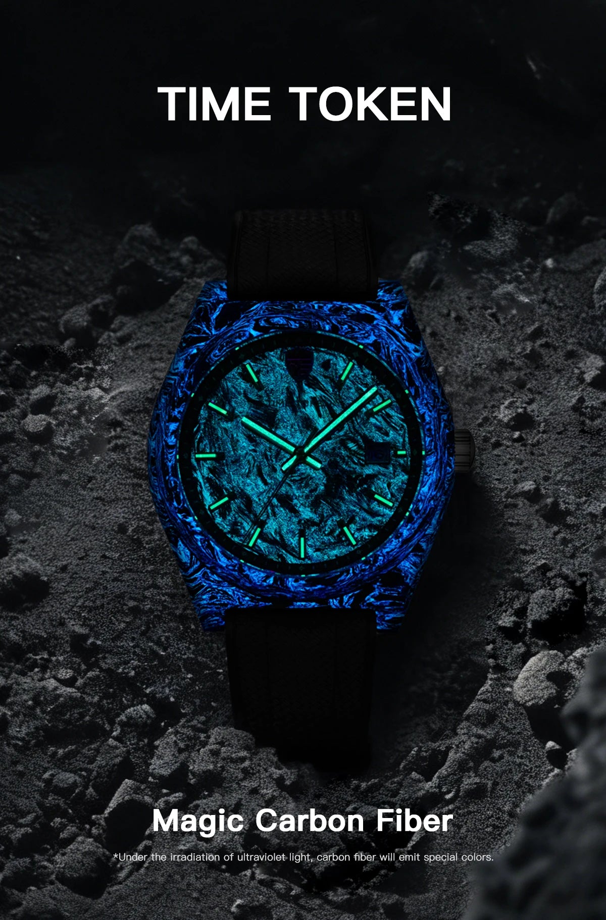 Reloj automático luminoso de fibra de carbono de 40mm, lujo, 100m, impermeable, reloj de buceo automático para hombre con movimiento Japan Miyota 8215