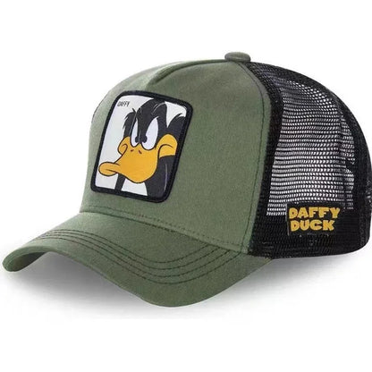 Cartoon Anime Trucker Cap Mesh Back Baseball Hat Adjustable Rabbit Mouse Cat Bird Embroidered Hip Hop Outdoor Sun Hat Boy Gifts