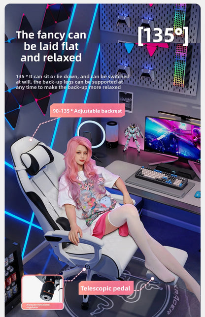 Muška e-sports stolica udobna je za dugotrajno sjedenje, računalna stolica može se nagnuti za opuštanje, naslon