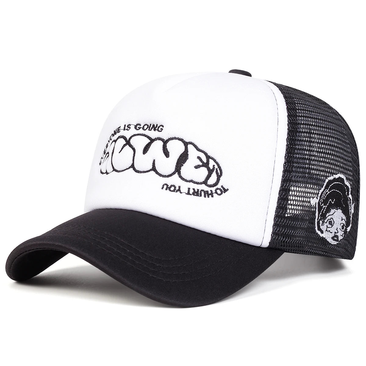 Unisex EVERYONE IS GOING Bogstavbroderi Baseball-netkasketter Forår/sommer Udendørs Justerbare fritidskasketter Dad Hat Solbeskyttelseskasket