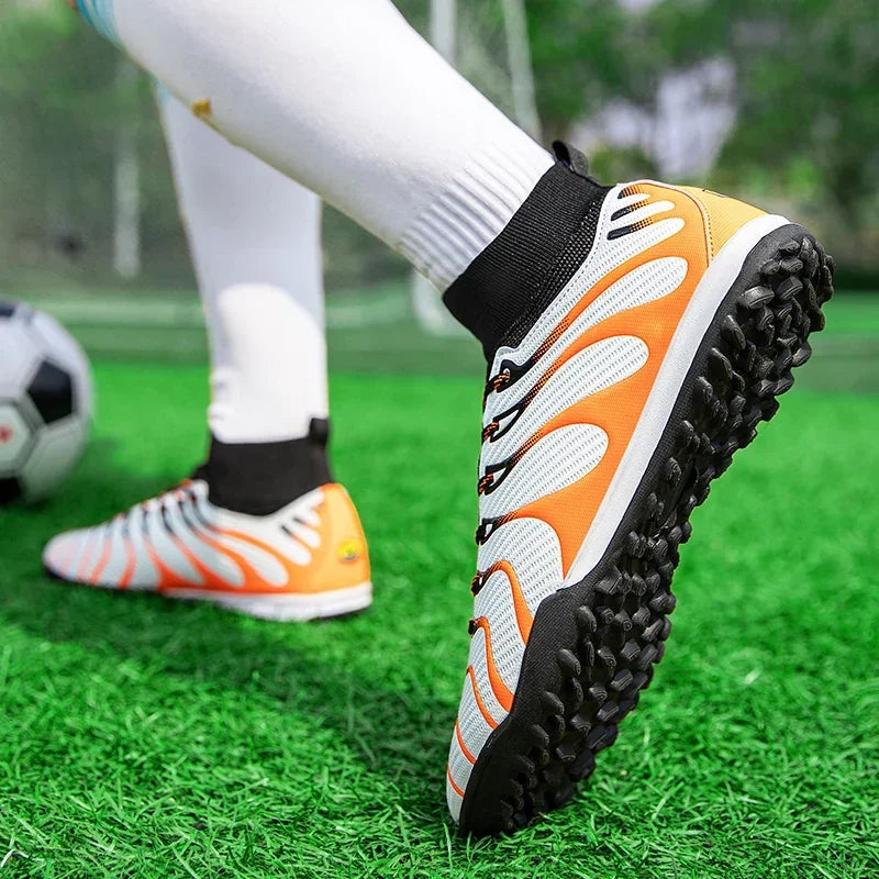 Hommes Match bottes de Football Sport entraînement longues pointes FG/TF garçons crampons chaussures de Football en plein air antidérapant intérieur Futsal confortable