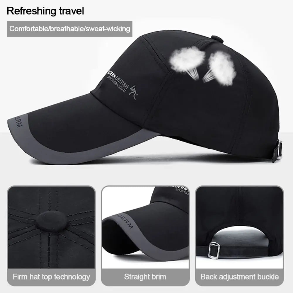 Quick Dry Sports Cap Baseball Cap Solid Color Sun Hat Outdoor Golf Fishing Hats Hat Casual Fashion For Men Women Adjustable