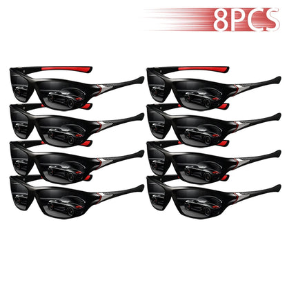 8PCS Fashion Vintage Driving Fishing Cycling  Eyewear Sports Sunglasses Men Women Running Mountaineering Sport Sun Glasses