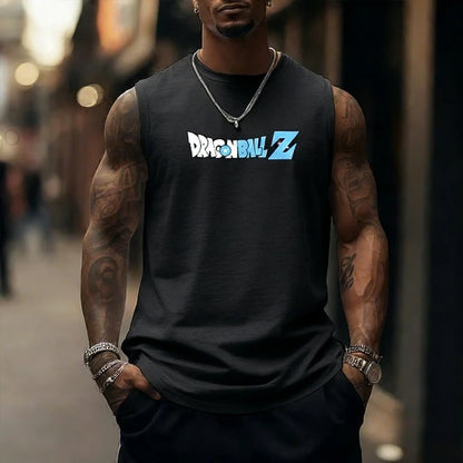 Dragon Ball Z Super Blue Vegeta American Retro Fitness-vest Y2K Harajuku-stil forår og sommer Ny herre-T-shirt til hverdagsbrug