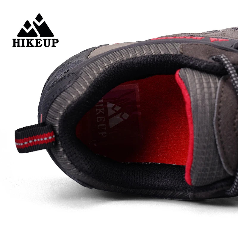 HIKEUP Hiking Shoes Mens Winter Climbing Trekking Sneakers for Men Leather Breathable Outdoor Anti-skid Sports Work Man Shoes