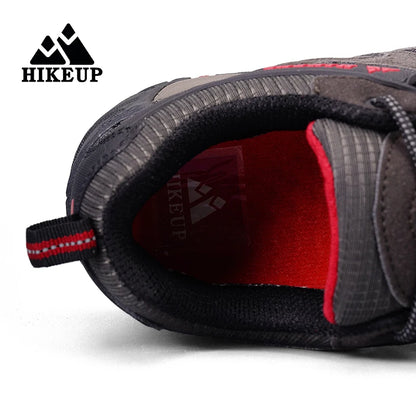 HIKEUP Hiking Shoes Mens Winter Climbing Trekking Sneakers for Men Leather Breathable Outdoor Anti-skid Sports Work Man Shoes