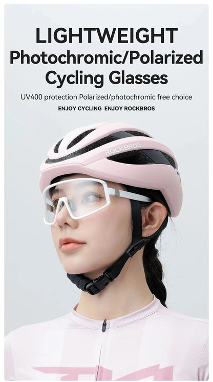 ROCKBROS Cycling Glasses Polarized Photochromic Anti-Fog Sunglasess Windproof Goggles Sport MTB Road Bike Shades