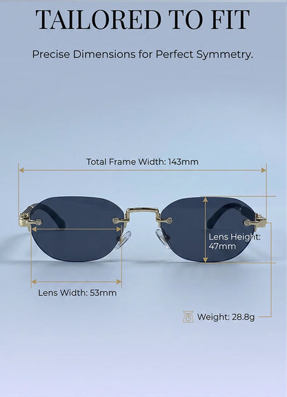 Square Rimless Punk Sunglasses Men 2026 Luxury Designer Vintage Small Frameless Sun Glasses Male Eyewear Hip Hop Outdoor Shades