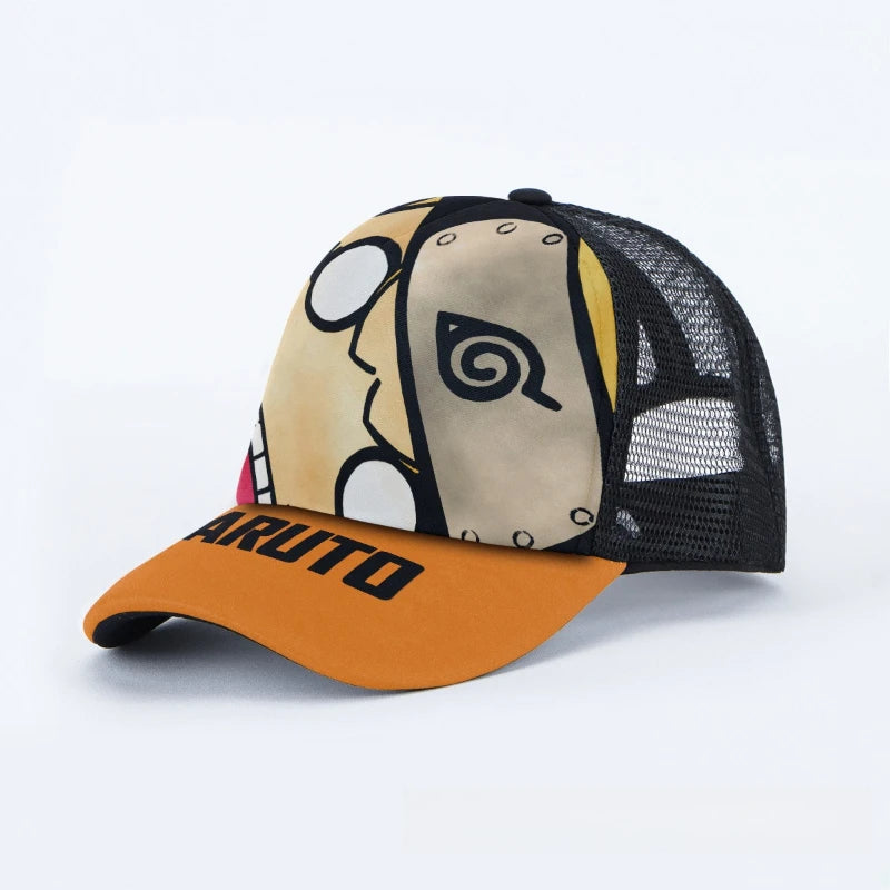 Breathable Mesh Caps Anime Manga Motifs Naruto Luffy Demon Slayer Unisex Summer Fashion Baseball Caps Protection Hats