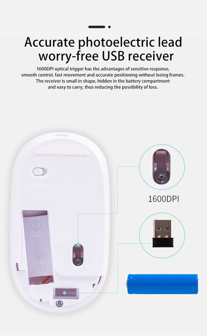 Bezdrátová myš Lenovo USB dobíjecí ergonomická s nastavitelným DPI, tichá kancelářská optická myš 2.4G Bluetooth pro hraní i kancelář