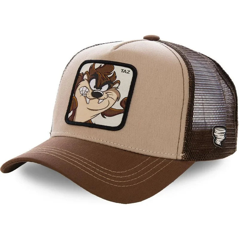 Cartoon Anime Trucker Cap Mesh Back Baseball Hat Adjustable Rabbit Mouse Cat Bird Embroidered Hip Hop Outdoor Sun Hat Boy Gifts