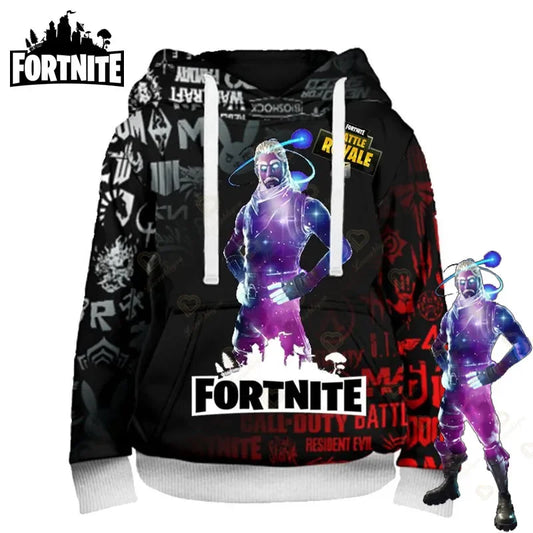 Sweatshirt com Capuz para Fãs de Fortnite, Impressão 3D Battle Royale, Cosplay Victory, para Homem, Mulher e Criança, Streetwear com Capuz