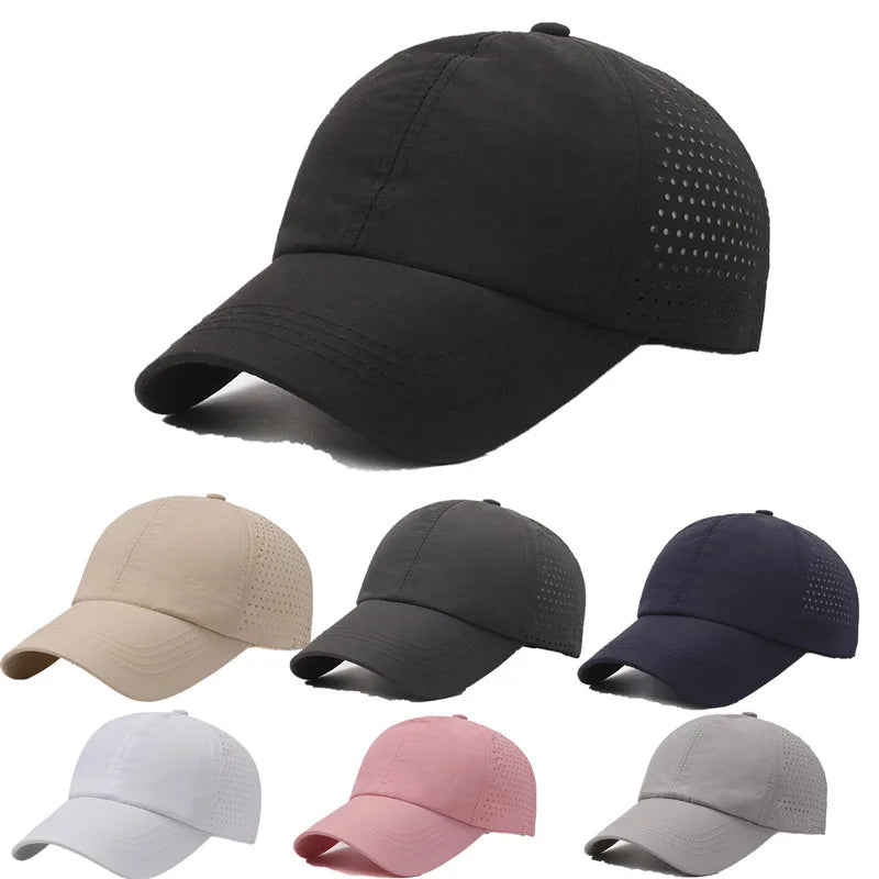 Dry Quickly Sun Cap Woman Outdoors Casual Sport Hat Men Big Size Baseball Cap 60-65cm Adjustable Sun Visor Cap Peaked Cap