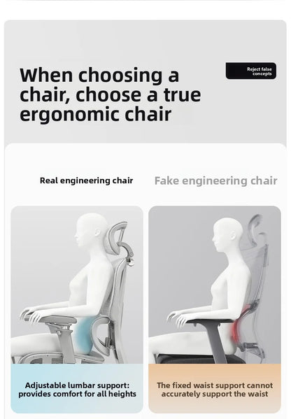 Ergonomic Office Chair Reclining with Footrest, High Back Computer Desk Chair with Lumbar Support, Adjustable Swivel Office Chair for Home Office & Gaming