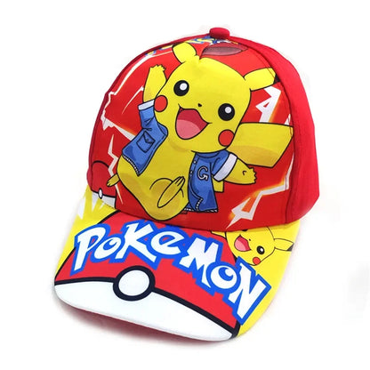Pokemon Go Anime Figure Pikachu Polyester Baseball Cap Print Cartoon Peaked Cap Children's Dress Up Decoration Birthday Gifts
