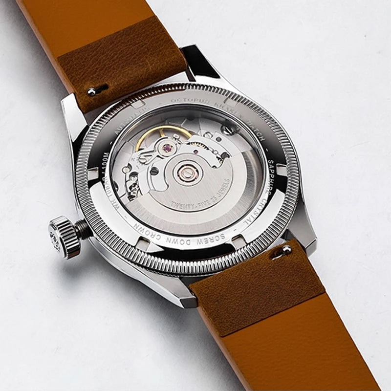 Octopus Kraken 38mm Pilot Watch Retro Stainless Steel PT5000 Movement Automatic Mechanical Wristwatch Luminous Dive Watch Man