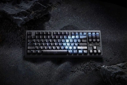 Purple Galaxy Gradient Side Carving Transparent Cherry Keycap PBT 135 Key Compatible with 60/64/84/98/108 Mechanical Keyboard