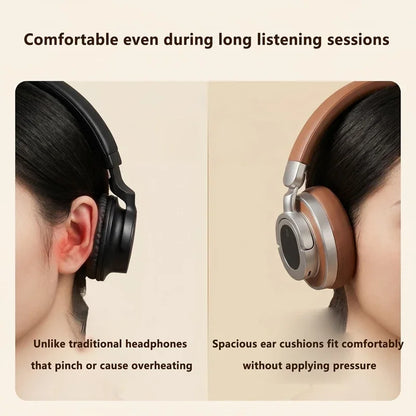 Casque Bluetooth Lenovo rétro, supra-auriculaire, avec boutons physiques, casque sans fil, coussinets d'oreille spacieux, écouteurs stéréo pour les trajets quotidiens.
