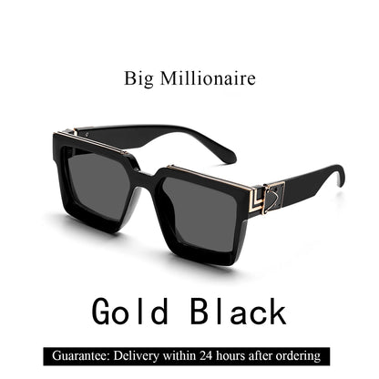 Ruiao Retro Black Millionaire Shades Luxury Sunglasses 2026 For Men Designer Famous Brand Square Sun Glasses Man Women Sunglass