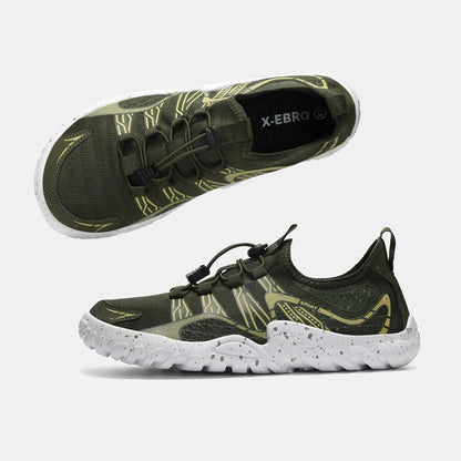 Oiaano Wide Barefoot Men's Sports Shoes Black Mesh Knit Ultra Light Breathable Leisure Working Jogging Outdoor Soft Sole Zero Drop