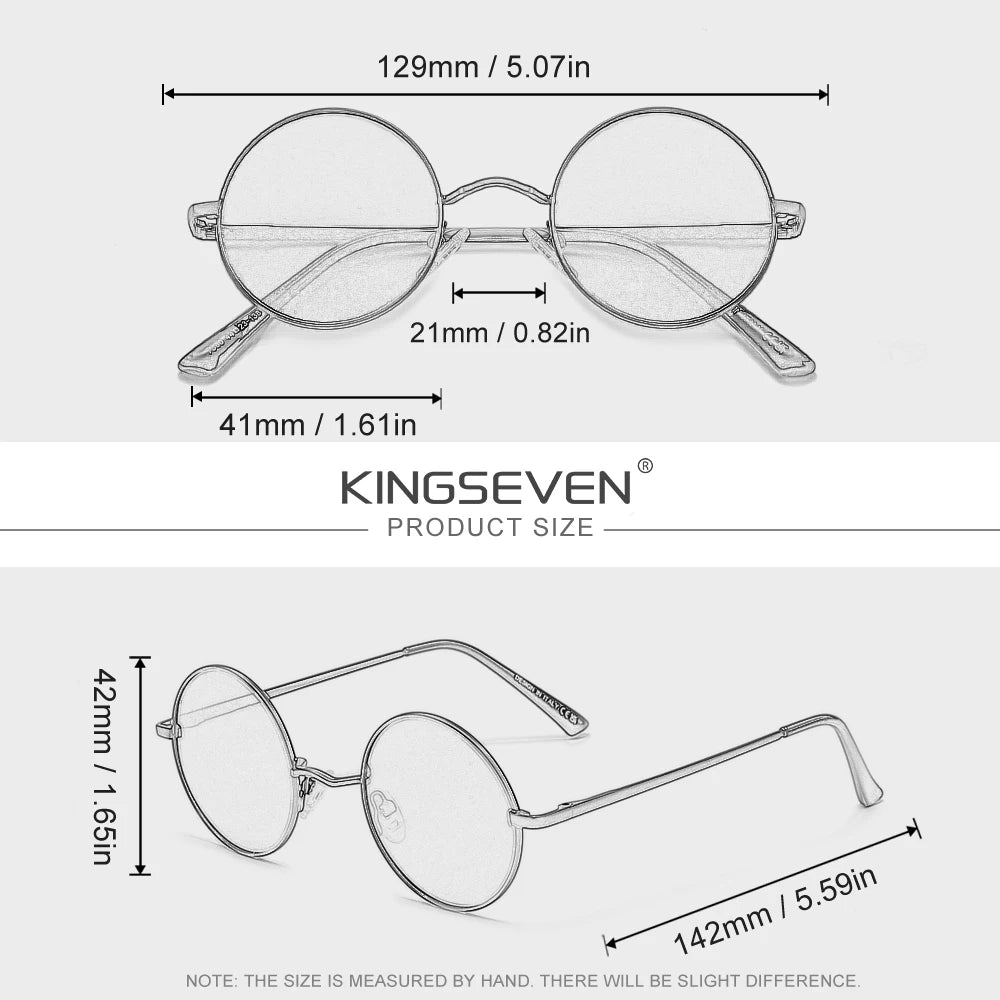 KINGSEVEN Vintage Popular Punk Sunglasses for Men Women Round Polarized Sun Glasses  Party Beach Travel Anti Glare Eyewear