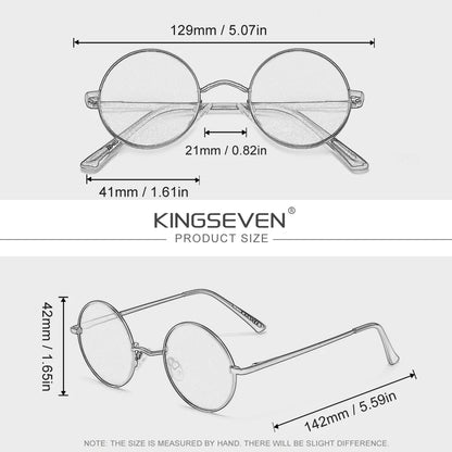 KINGSEVEN Vintage Popular Punk Sunglasses for Men Women Round Polarized Sun Glasses  Party Beach Travel Anti Glare Eyewear